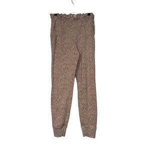 Abercrombie & Fitch Animal Print Joggers Womens Small Tan Cotton Blend